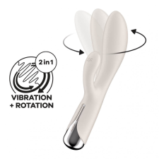 Satisfyer Spinning Rabbit 1 - forgó csiklókaros vibrátor (bézs) vibrátorok