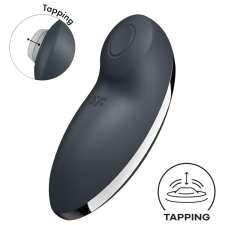 Satisfyer Tap & Climax 2 - 2in1 csiklóizgató és vibrátor (szürke) vibrátorok