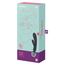 Satisfyer Triple Lover három motoros, klitoriszágas vibrátor és masszírozó (fekete) vibrátorok