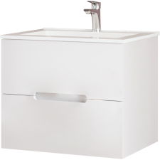 Savini IRIS ALSÓSZEKRÉNY MOSDÓVAL 61,5X53X46,5CM, MAGASFÉNYŰ, FEHÉR, FÜGGESZTETT, KÉT FIÓKKAL fürdőszoba bútor