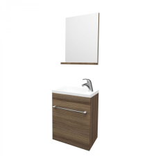 SAVINIDUE Fürdőszoba szekrény + mosdó +tükör Perla fürdőszoba bútor