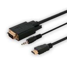 Savio CL-104 HDMI - VGA + audio kábel 1.8m (CL-104) kábel és adapter