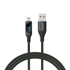 Savio CL-173 USB - Lightning kábel 1m fekete kábel és adapter