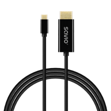 Savio CL-191 2 M USB C Fekete kábel és adapter