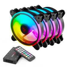 Savio FAN-01 4xRGB ventillátor + távirányító (SAVIO FAN-01) (SAVIO FAN-01) hűtés