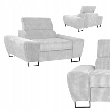  Savio Társalgószék, Családi Nappali Bútorok, Világosszürke Kordbársony, Fejtámla bútor