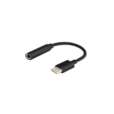 Savio USB-C apa - 3.5mm jack anya Audio adapter Fekete kábel és adapter