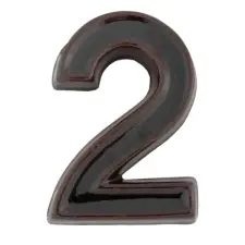  SB  kerámia házszám 2 barna 12cm kerti dekoráció