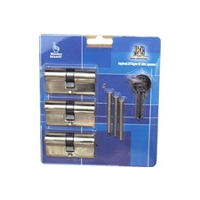  SB zárbetét 30/30mm 3db azonos zárlatú 6 kulcs réz fogó