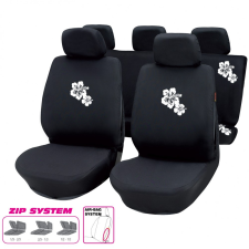 SBAutoparts Csajos üléshuzat szett, Flower fehér ülésbetét, üléshuzat