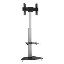 SBOX FS-500 177,8 cm (70&quot;) Padló Fekete, Rozsdamentes acél tv állvány és fali konzol