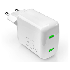 SBS Puro 2xUSB-C Hálózati Töltő - Fehér (35W) (PUFCMTCUSBCC35WGWHI) mobiltelefon kellék