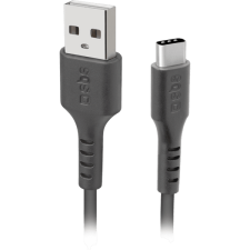 SBS USB-A apa - USB-C apa Adat- és töltőkábel 1m - Fekete (TECABLETYC1KPOS) kábel és adapter
