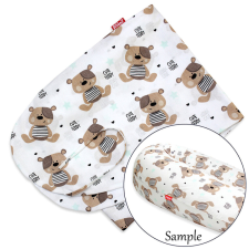 Scamp Formázható univerzális szoptatós párna pamut huzat - White Brown Bears kismama párna
