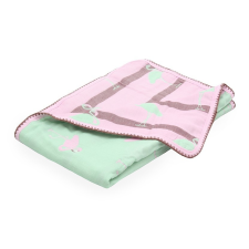 Scamp hatrétegű takaró 75*100cm zöld-rózsaszín flamingó lakástextília