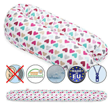  Scamp Szoptatós párna - Fehér alapon színes szívecskék kismama párna