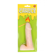 Scandalous - gyertya - pénisz herékkel - natúr (133g) erotikus ajándék