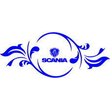 Scania oldal vagy homlokfal matrica,kék,36cmx15cm autó dekoráció