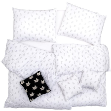 Scanquilt JERSEY ágyneműhuzat, macskák, fehér-fekete, 140 × 200/70 × 90 cm lakástextília