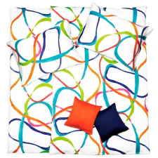 Scanquilt SATÉN DESIGN ágyneműhuzat, fehér-színes minta (33347) lakástextília