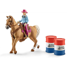 Schleich 41417 Hordóverseny cowgirllel játékfigura