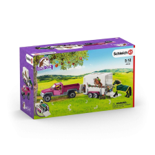 Schleich 42346 Terepjáró lószállítóval és Fríz lóval játékfigura