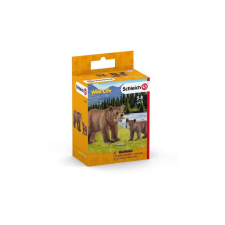 Schleich 42473 Grizzly medve kölykével játékszett - Wild Life játékfigura