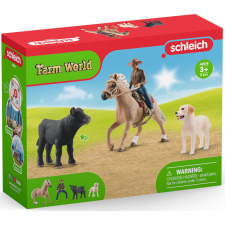 Schleich 42578 Western cowboy lovas állatokkal játékfigura