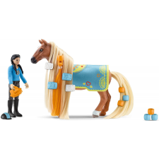 Schleich 42585 Kim és Criollo Definitivo lova fésülhető sörénnyel játékfigura