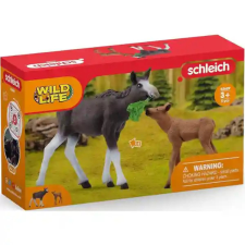 Schleich 42629 Jávorszarvas tehén a borjával játékfigura