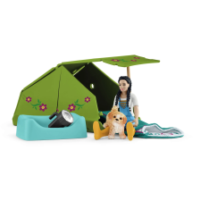 Schleich 42745 Horse Club Camping-kaland Kim-mel szett (42745) játékfigura