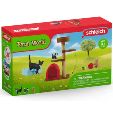 Schleich : Farm World - Játékélmény aranyos cicáknak játékszett (42501) játékfigura