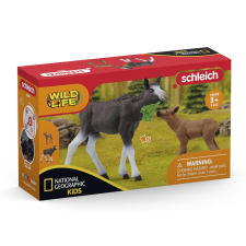  Schleich jávorszarvas borjúval (natgeo) (1263) játékfigura