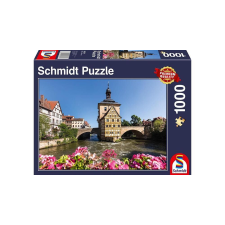 Schmidt 1000 db-os puzzle - Bamberg, Regnitz and Old Town hall (58397) puzzle, kirakós