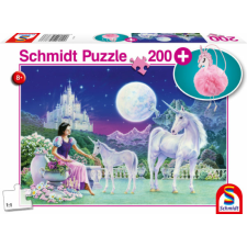 Schmidt 200 db-os puzzle - Unicorn plüss kulcstartóval (56373) puzzle, kirakós