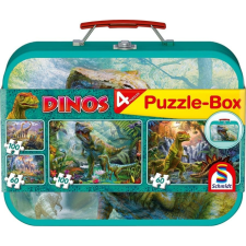 Schmidt 2x60+2x100 db-os puzzle fém bőröndben - Dinosaurs Puzzle-Box (56495) puzzle, kirakós