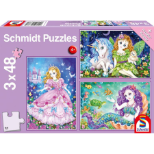 Schmidt Hercegnő, tündér és sellő 3x48db-os puzzle  (56376) (SC56376) puzzle, kirakós