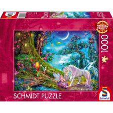 Schmidt Puzzle játék 1000 darabos Egyszarvú és a tünde a magas fák között puzzle, kirakós