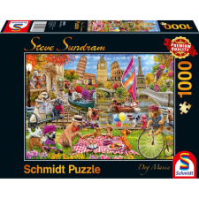 Schmidt Puzzle játék 1000 darabos Steve Sundram Dog Crazy puzzle, kirakós