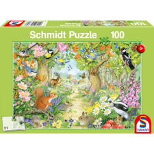 Schmidt Puzzle játék 100 darabos Állatok az erdőben puzzle, kirakós