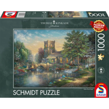 Schmidt SPIELE Puzzle játék 1000 darabos Thomas Kinkade Willow Wood Chapel puzzle, kirakós