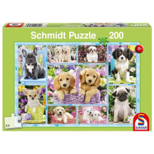 Schmidt SPIELE Puzzle játék 200 darabos Kiskutyák puzzle, kirakós