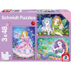 Schmidt SPIELE Puzzle játék 3x 48 darabos A hercegnő az angyal és a sellő