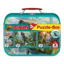 Schmidt Spiele Schmidt Puzzle fém kofferben - Dinoszauruszok 2x60db és 2x100db puzzle, kirakós