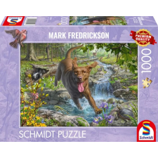 SCHMIDTSPIELE Puzzle játék 1000 darabos Mark Fredrickson: Tavaszi séta a labradorral puzzle, kirakós