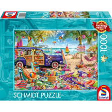 SCHMIDTSPIELE Puzzle játék 1000 darabos Napsütéses pihenő a strandon playmobil