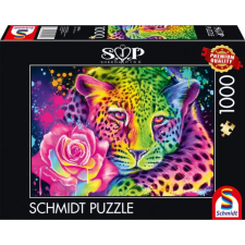 SCHMIDTSPIELE Puzzle játék 1000 darabos Sheena Pike Szivárványos neon leopárd puzzle, kirakós