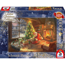 SCHMIDTSPIELE Puzzle játék 1000 darabos Thomas Kinkade Santa Claus is here! limitált karácsonyi kiadás puzzle, kirakós