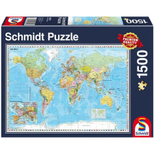 SCHMIDTSPIELE Puzzle játék 1500 darabos Világtérkép puzzle, kirakós