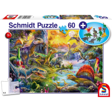 SCHMIDTSPIELE Puzzle játék 60 darabos Dinoszauruszok figurákkal puzzle, kirakós